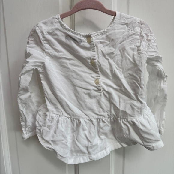 Baby Gap 2T Girls White Eyelit Long sleeve Blouse Top - Picture 3 of 4